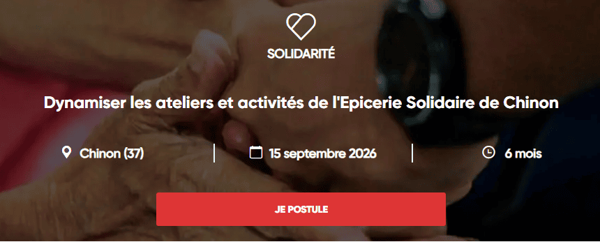 Nous recherchons un Service Civique à Chinon Nous recherchons un Service Civique à Chinon